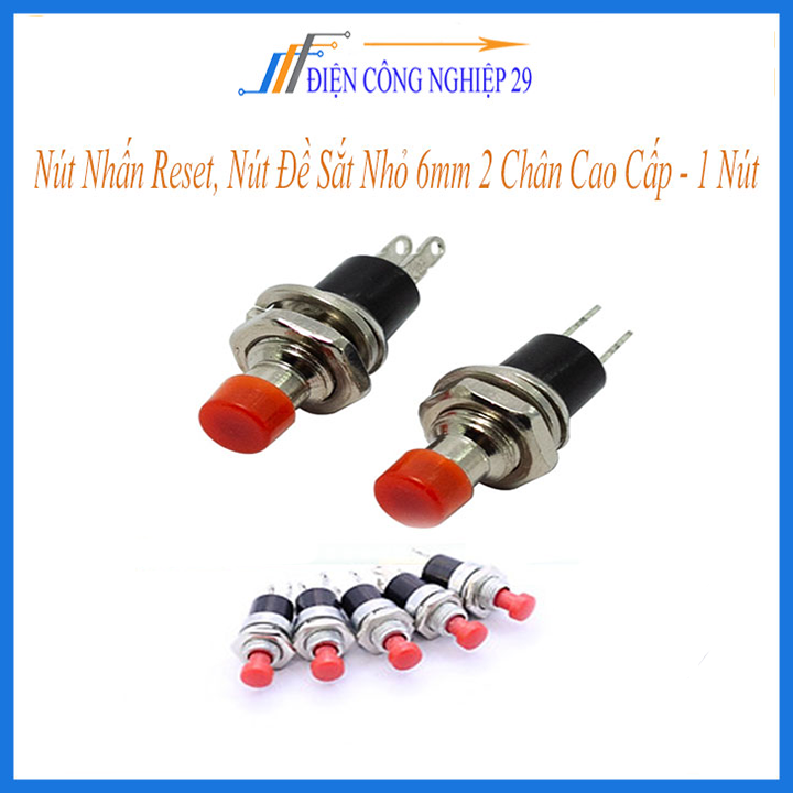 Nút Nhấn Reset, Nút Đề Sắt Nhỏ 6mm 2 Chân Cao Cấp - 1 Nút