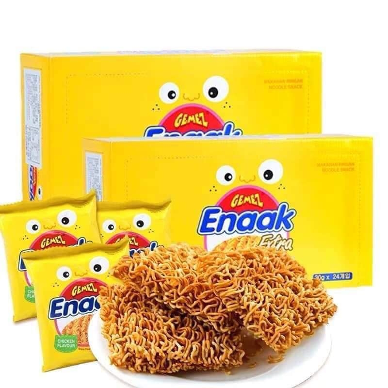 Thùng 24 gói mì Sack Enaak vị gà (30gr) vàng