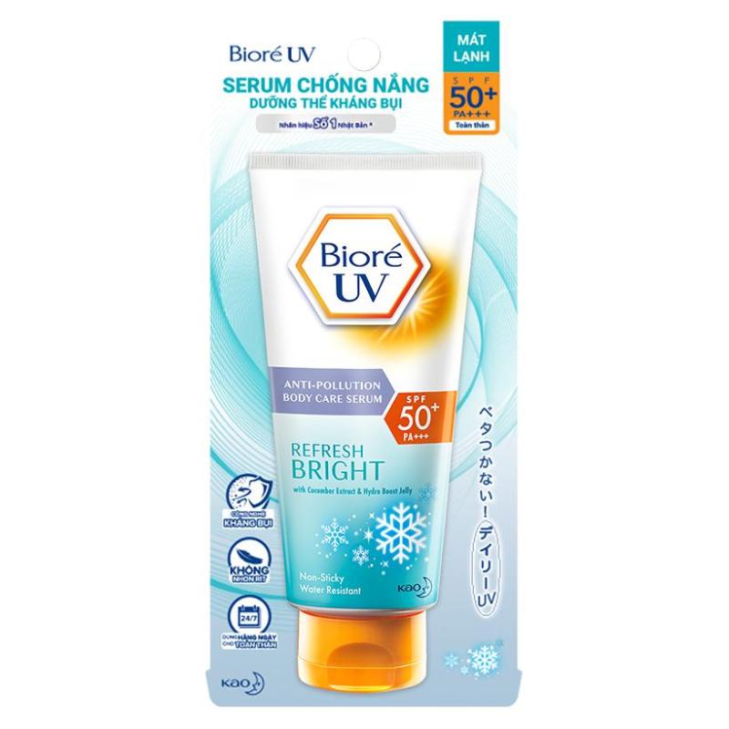 Serum chống nắng Biore UV Anti Pollution Body Care Refresh Bright SPF 50/PA+++ 150ml nhập khẩu