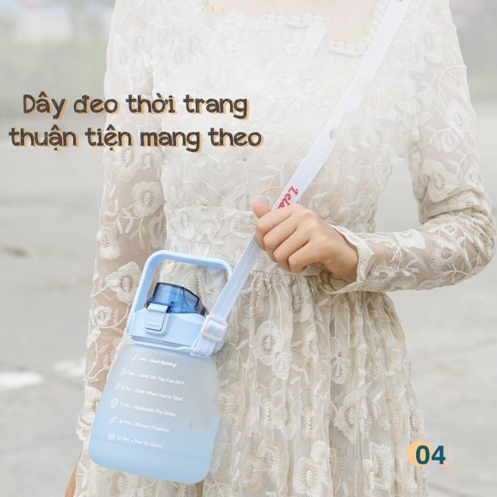 Bình Đựng Nước 1400ml Dễ Thương Có Vạch