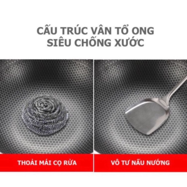 Chảo Chống Dính Vân Tổ Ong Cao Cấp - Lòng Sâu