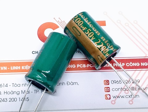 Tụ hóa 2200uf 50v 16x25mm tần số cao