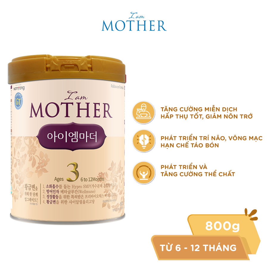 [DATE 07/2024] Sữa Bột I Am Mother 3 800G Nhập Khẩu Cho Trẻ Từ 6-12 Tháng
