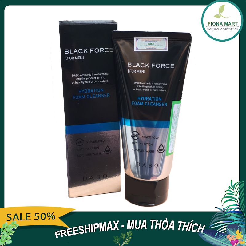 Sữa Rửa Mặt Thải Độc Cho Nam Dabo Black Force Trắng Da Sạch Mụn Than Hoạt Tính 120ml (Mẫu Mới T9/2020) giá rẻ