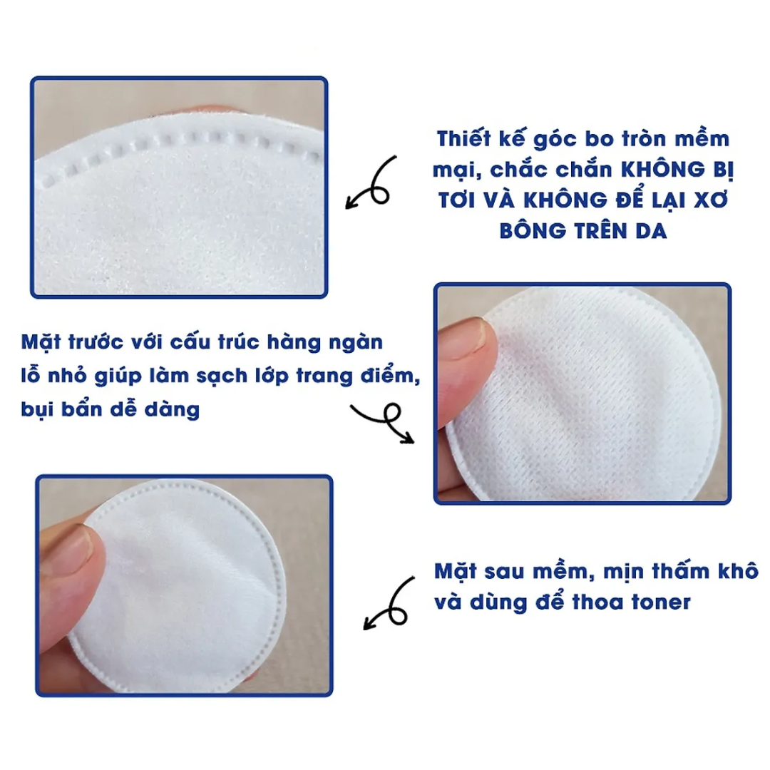 Bông tẩy trang LIKADO miếng tròn 100 miếng