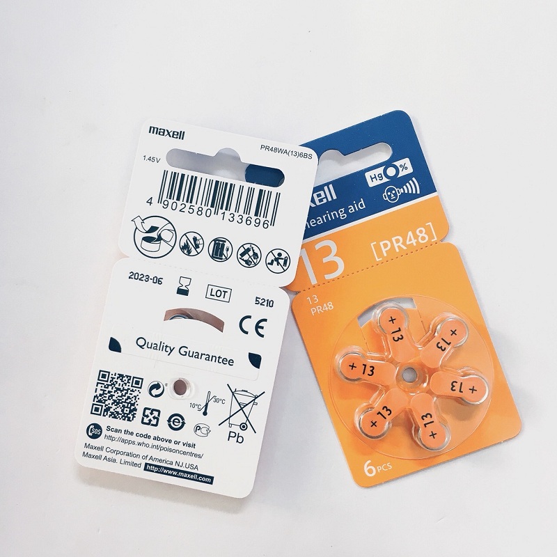 Pin máy trợ thính Maxell  PR48 ( Pin 13 ) 1,45V Hàng chính hãng