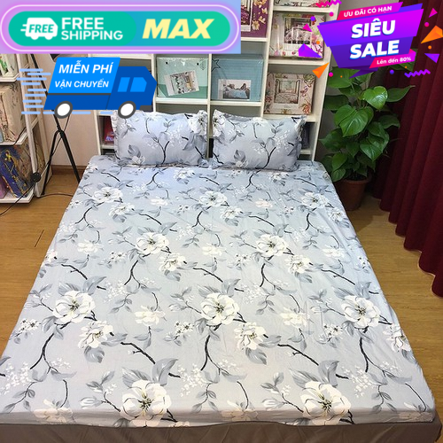 Set 3 Món Ga Gối Poly Hoa Lá Bạc