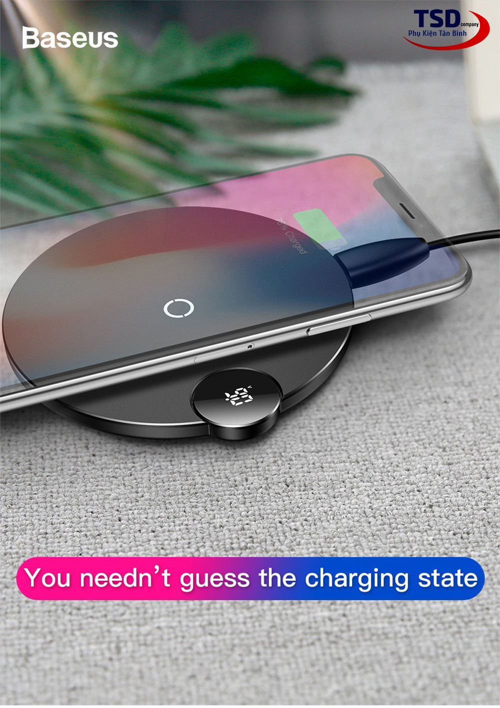 [HCM]Đế Sạc Nhanh Không Dây Baseus Digital LED Display ( Qi Wireless Quick Charger )