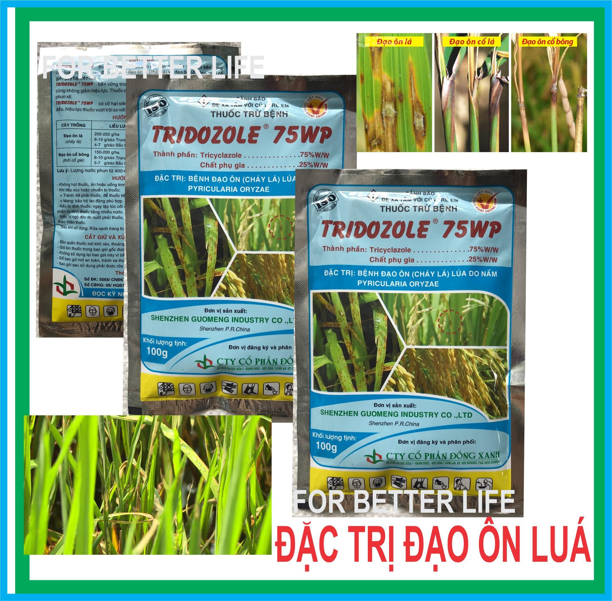 Trừ Đạo Ôn Lá, Đạo Ôn Cổ Bông Lúa TRIDOZOLE 75WP Gói 100gr