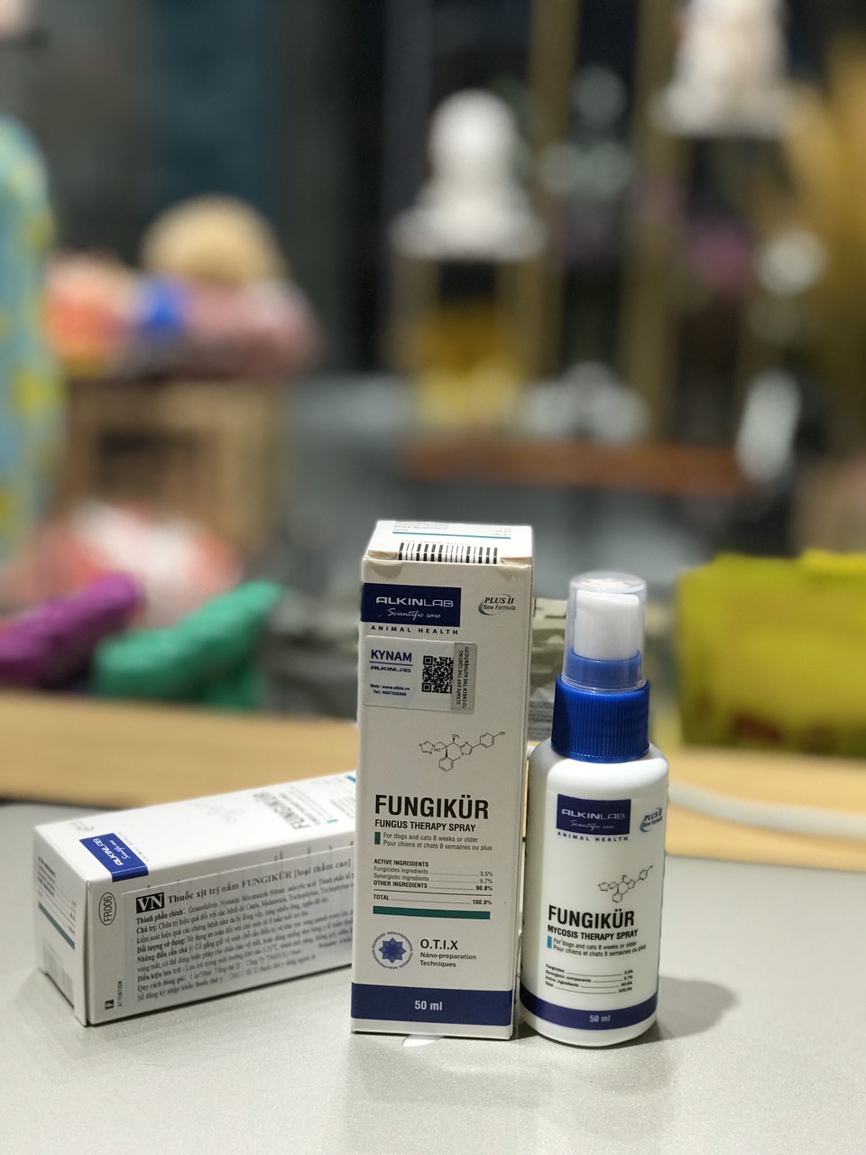 Thuốc xịt Alkin Fungikur 50 ml - Đặc trị nấm viêm da có mủ cho chó mèo