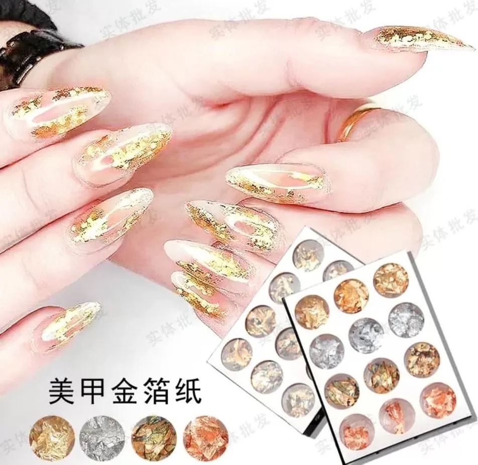 Set Giấy Nhún Bạc ,Vàng Trang Trí Móng - Sugar Nails