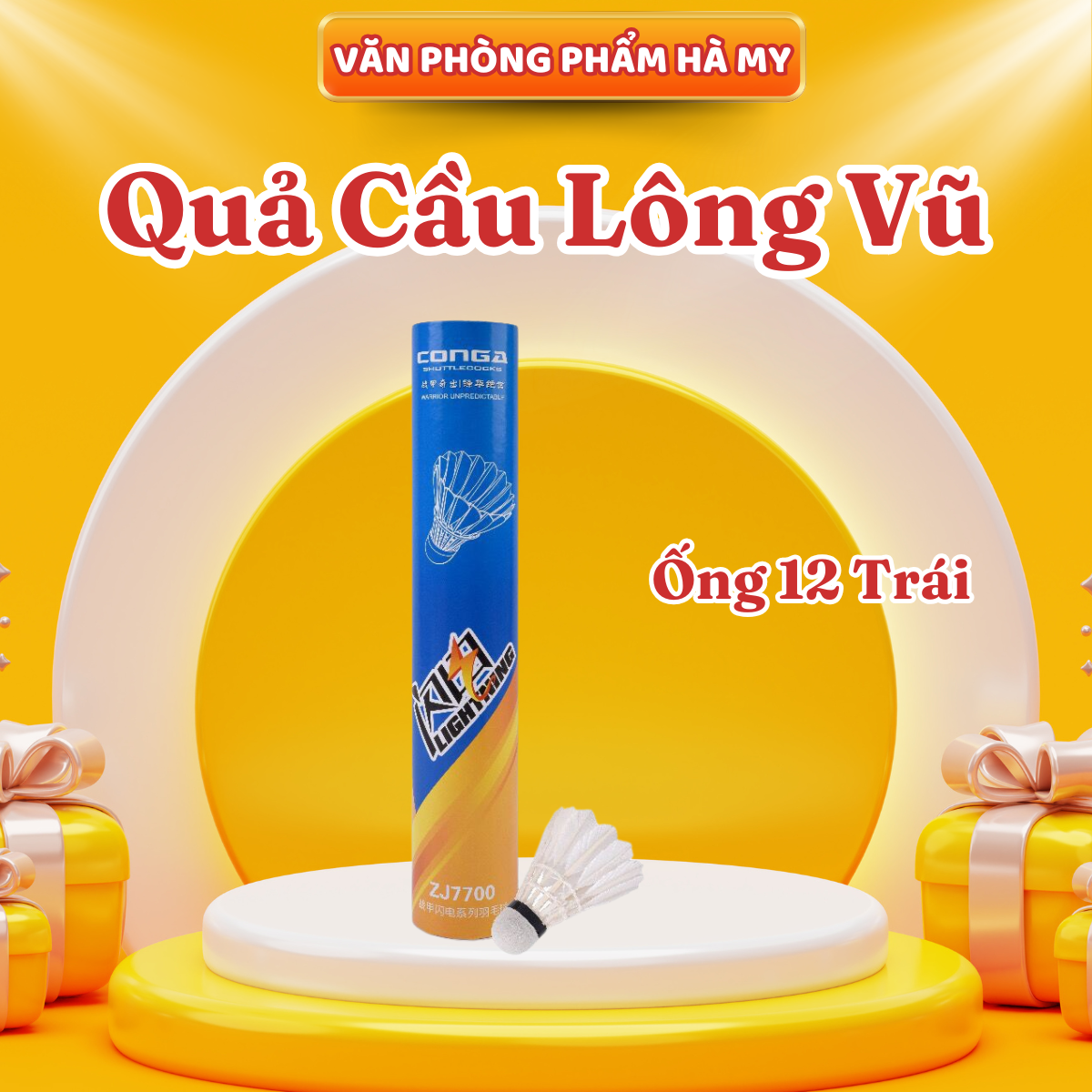 (Ống 12 Trái) Quả Cầu Lông Vũ - Trái Cầu Lông Vũ Dành Cho Tập Luyện