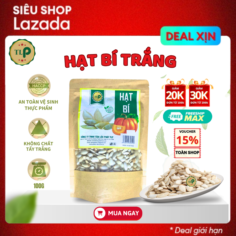 Hạt bí trắng tân lộc phát - bịch 100g