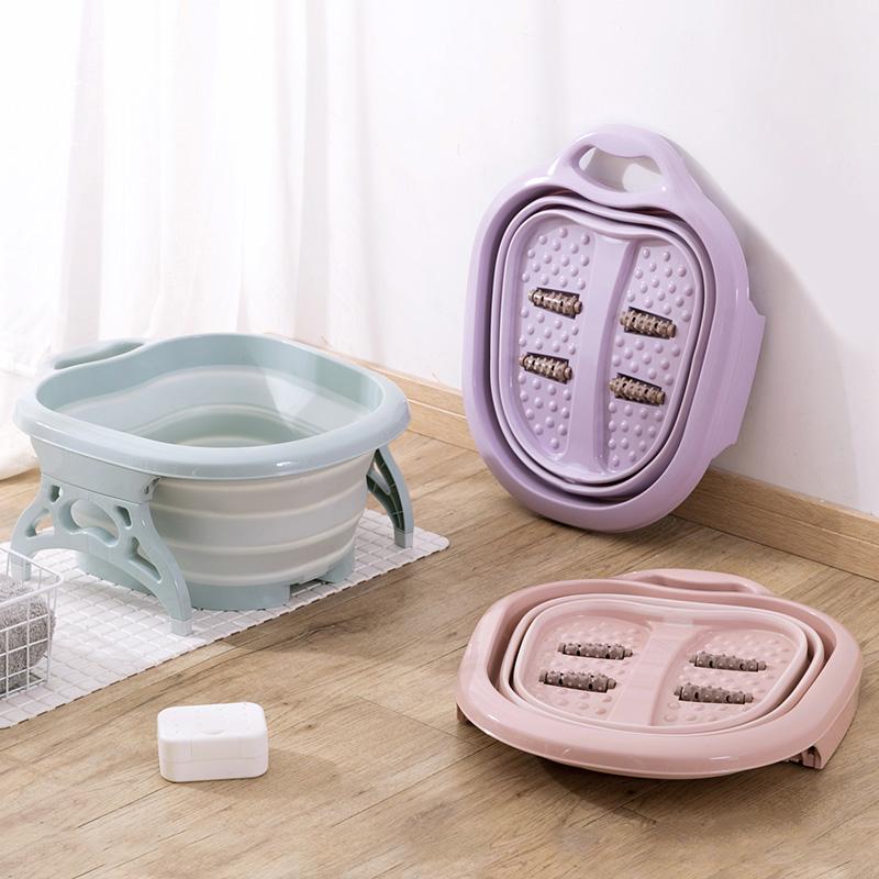 Bồn ngâm chân massage gấp gọn-Bồn Ngâm Massage Chân Tự Động-Chậu sục ngâm chân gấp gọn massage (giao màu ngẫu nhiên)