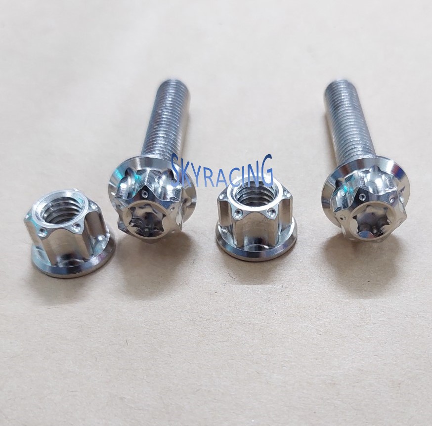 Cặp ốc INOX 304 salaya S3 8li và tán 8li hở gắn gác chân cho xe Sirius, Jupiter....