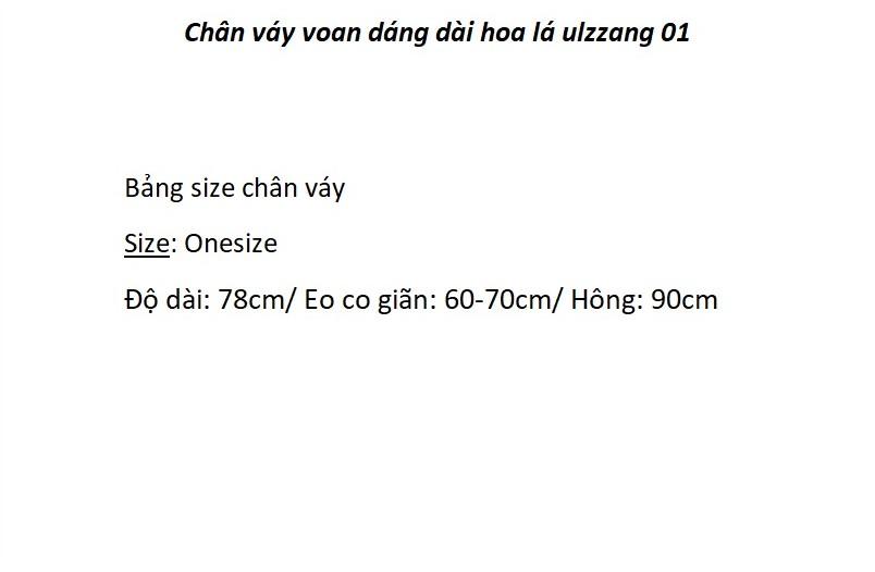 Chân váy voan dáng dài hoa lá ulzzang 01