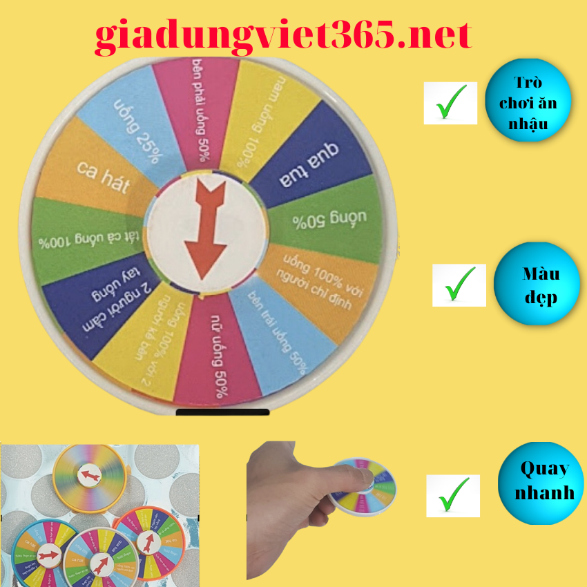 Vòng quay may mắn ăn nhậu độc lạ.