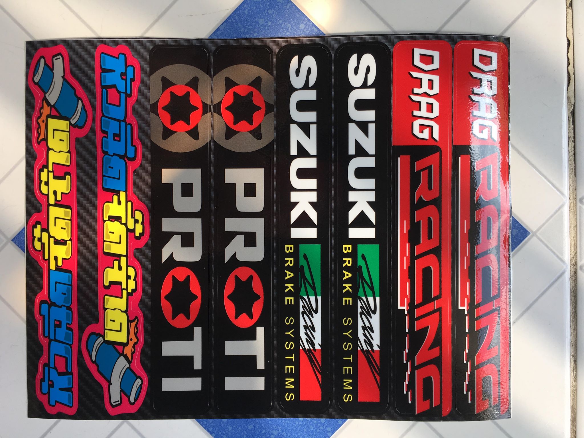 [HCM]Sét tem dán gắp dán phuộc drag racing suzuki