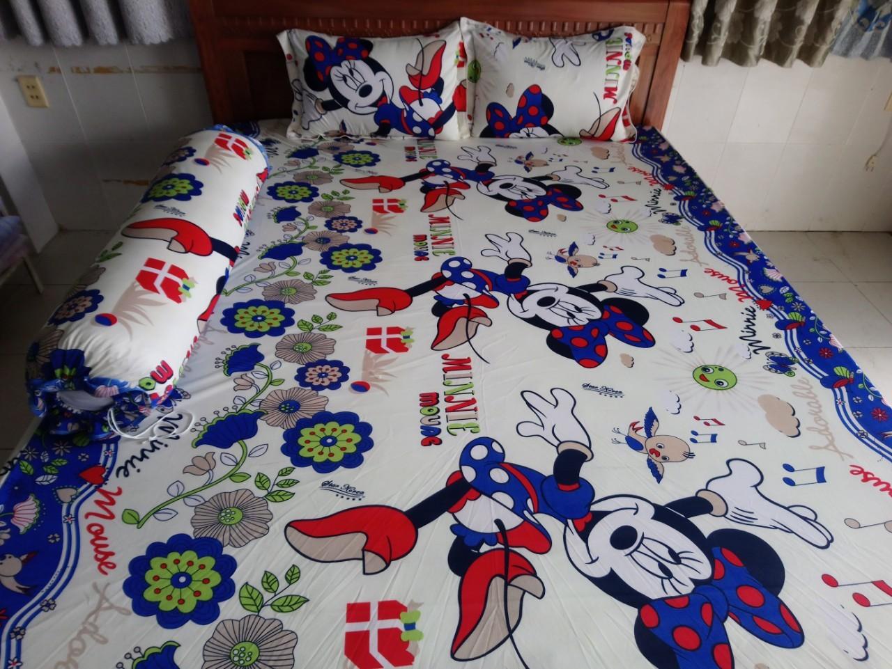 Bộ dra thun lạnh hàn quốc 1m8 x 2m ( gồm 1 ga + 3 áo gối)