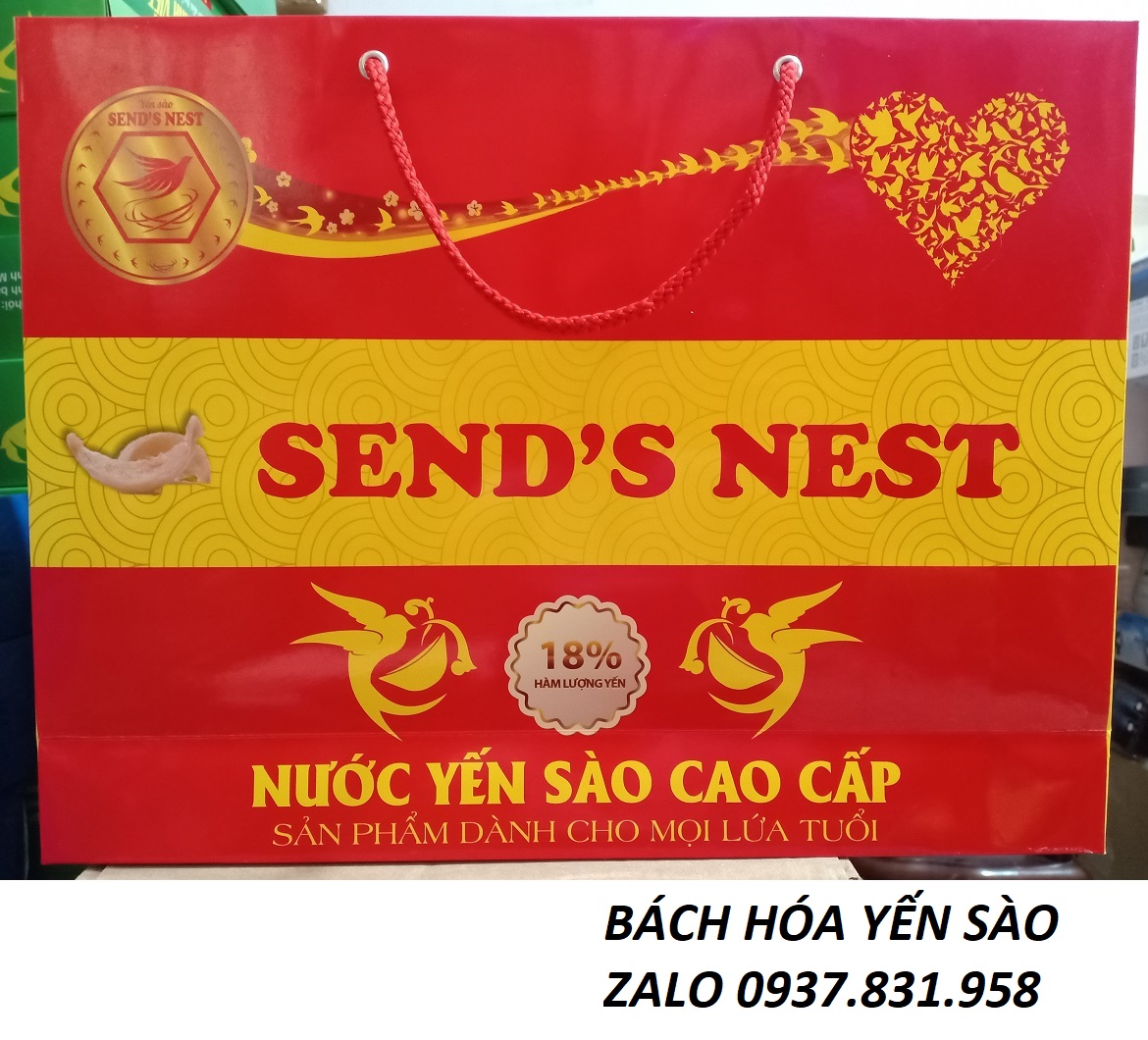 [HCM][KÈM TÚI SIÊU ĐẸP] COMBO 2 HỘP NƯỚC YẾN SÀO SENDS NEST VỊ VANI 18% TỔ YẾN CAO CẤP