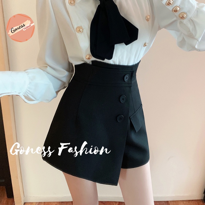 Quần short nữ Goness lưng cao vạt chéo phong cách hàn quốc