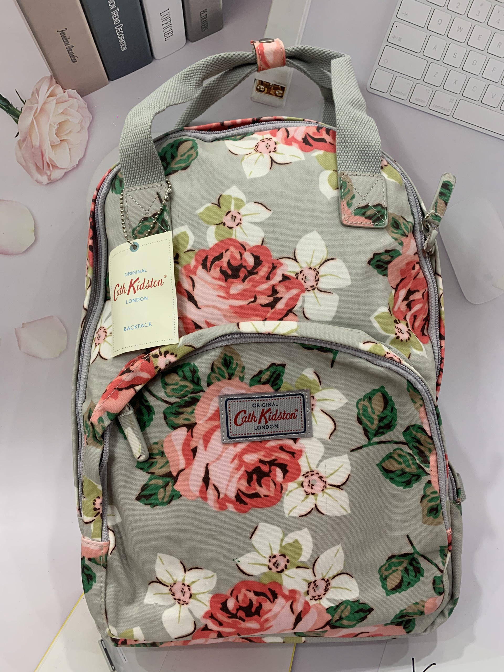 Balo đi học thời trang Cath Kidston nữ màu hoa đẹp có ngăn đựng laptop riêng Ba lô cặp phong cách ulzzang Hàn Quốc vải chống nước cao cấp