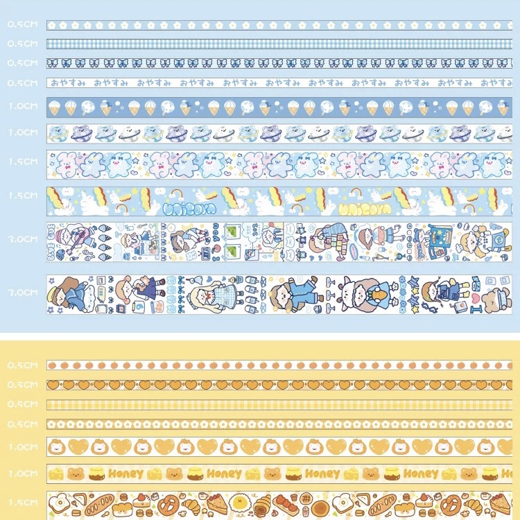[GIRL THINGS] Hộp 100 cuộn washi tape dễ thương (có tách lẻ 20 cuộn)