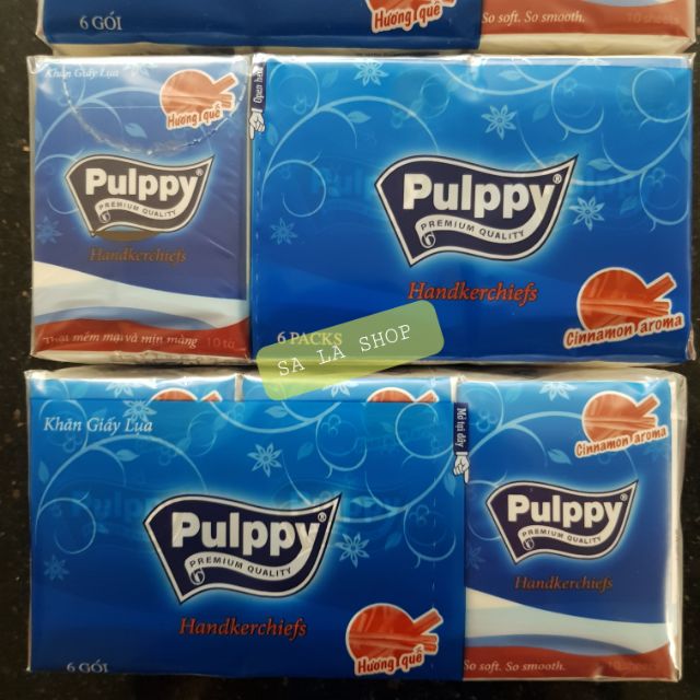 [HCM]Khăn giấy lụa Pulppy Hương Quế lốc 6 gói