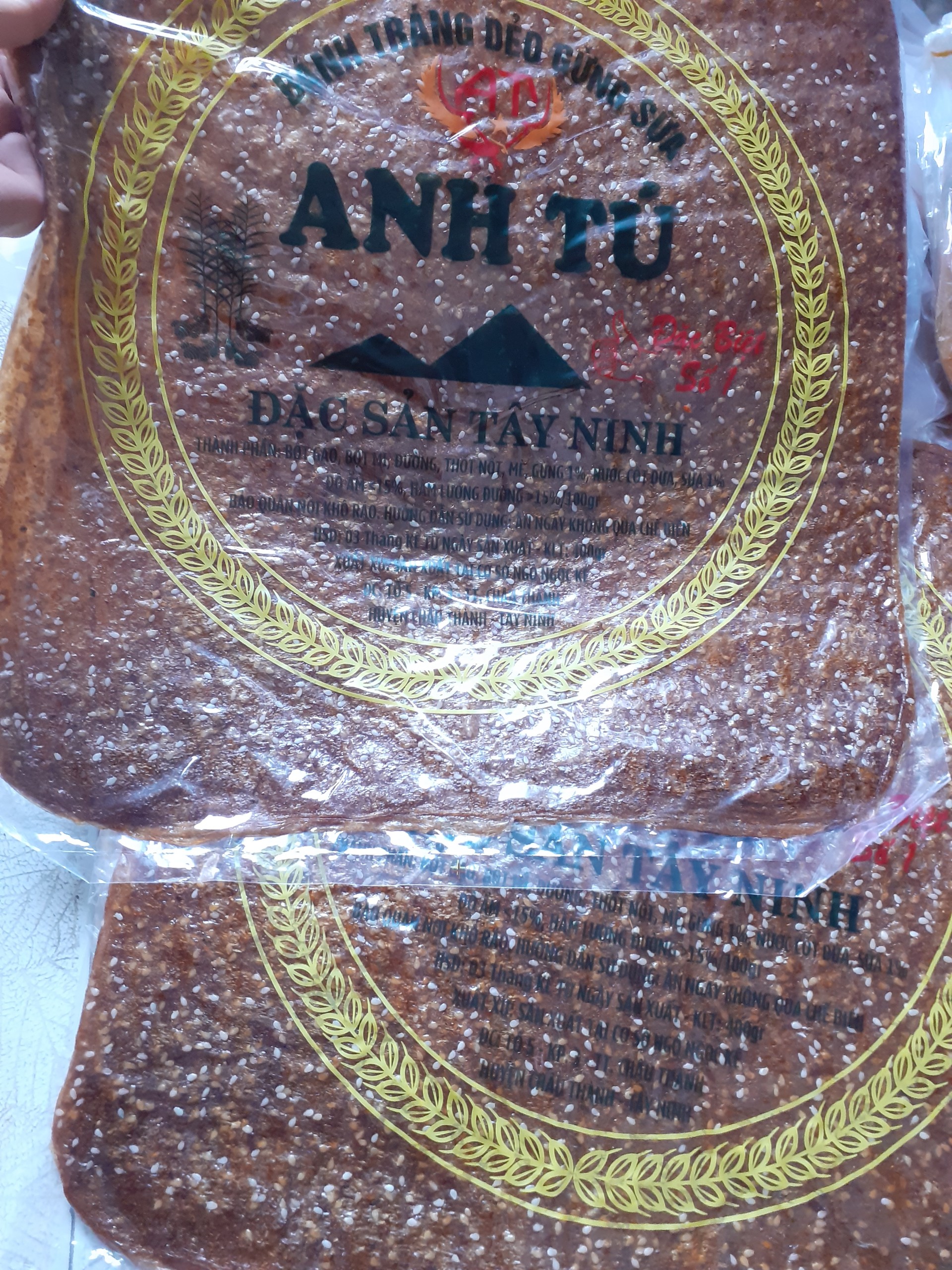 Bánh Tráng Dẻo Gừng Mè Sữa Tây Ninh