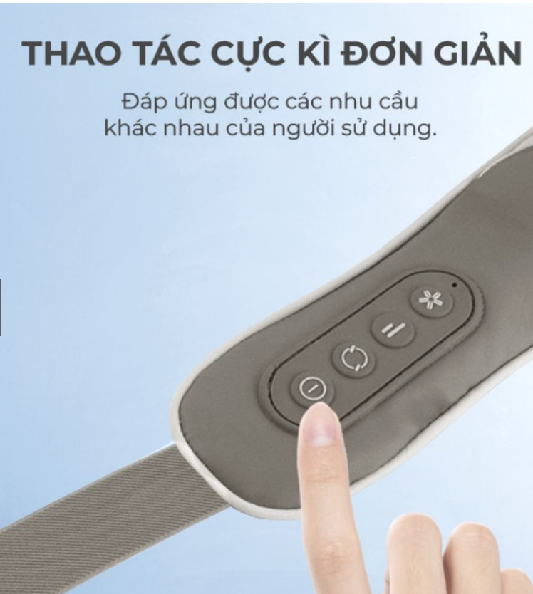 Máy Massage Cổ Vai Gáy Bumas M3 Pro - Nâng Cấp 8 Đầu Massage - Chườm Nóng Hiệu Quả - Động Cơ Không Chổi Than