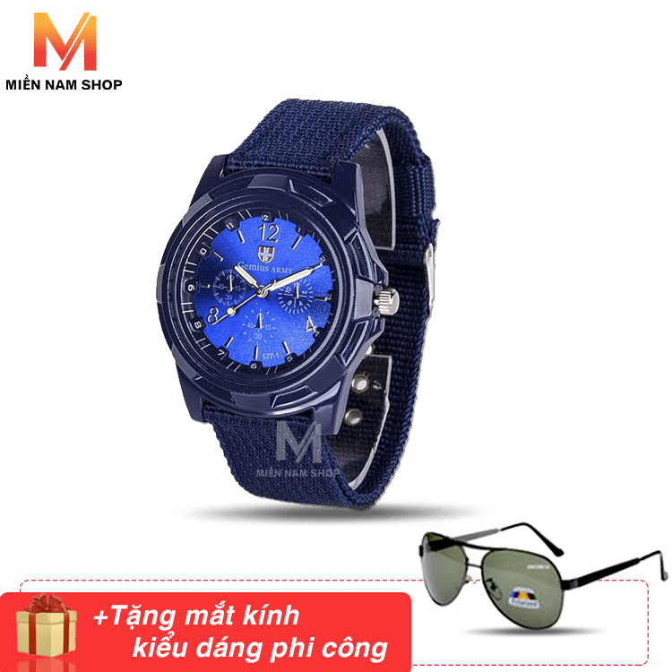 Combo Đồng hồ lính đồng hồ quân đội 123 chống nước tốt (Xanh rêu) giá rẻ phù hợp cả nam và nữ tặng mắt kính kiểu dáng phi công