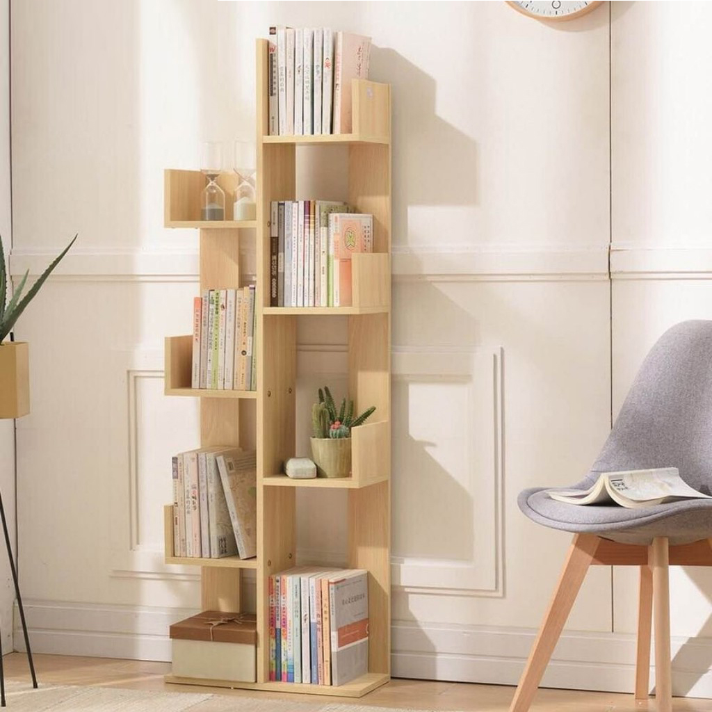 Kệ sách gỗ xương rồng, Kệ sách nghệ thuật, Kệ sách trang trí - Kệ sách đa năng - Kệ Gỗ Để Đồ - Kệ sách gỗ hình cây xương rồng, Kệ sách gỗ. Kích thước: 138 x 48 x 30cm - Gia dụng giá rẻ