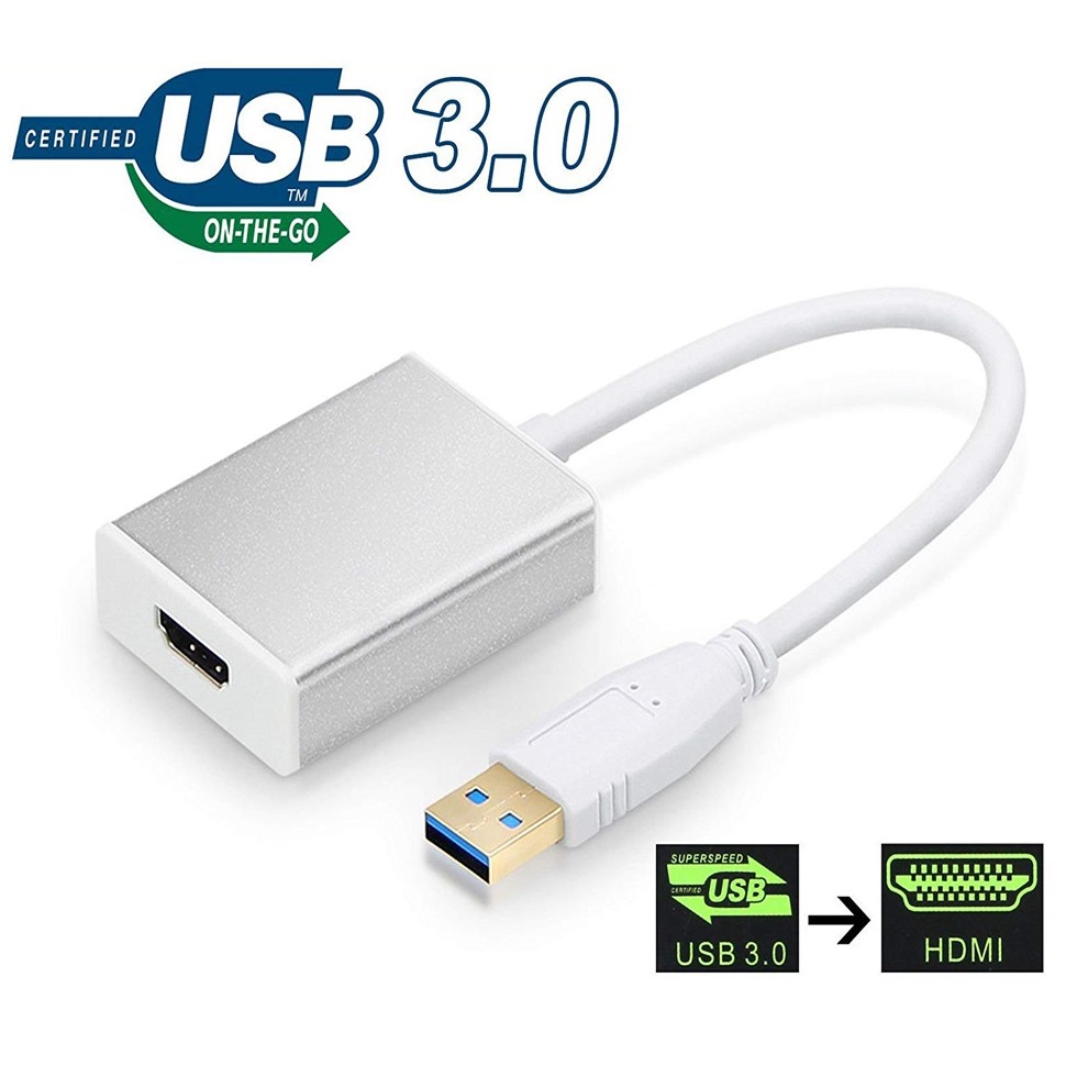 Đầu chuyển đổi usb 3.0 to hdmi hỗ trợ full hd - cáp chuyển tín hiệu usb 3.0 sang hdmi full hd 1080p