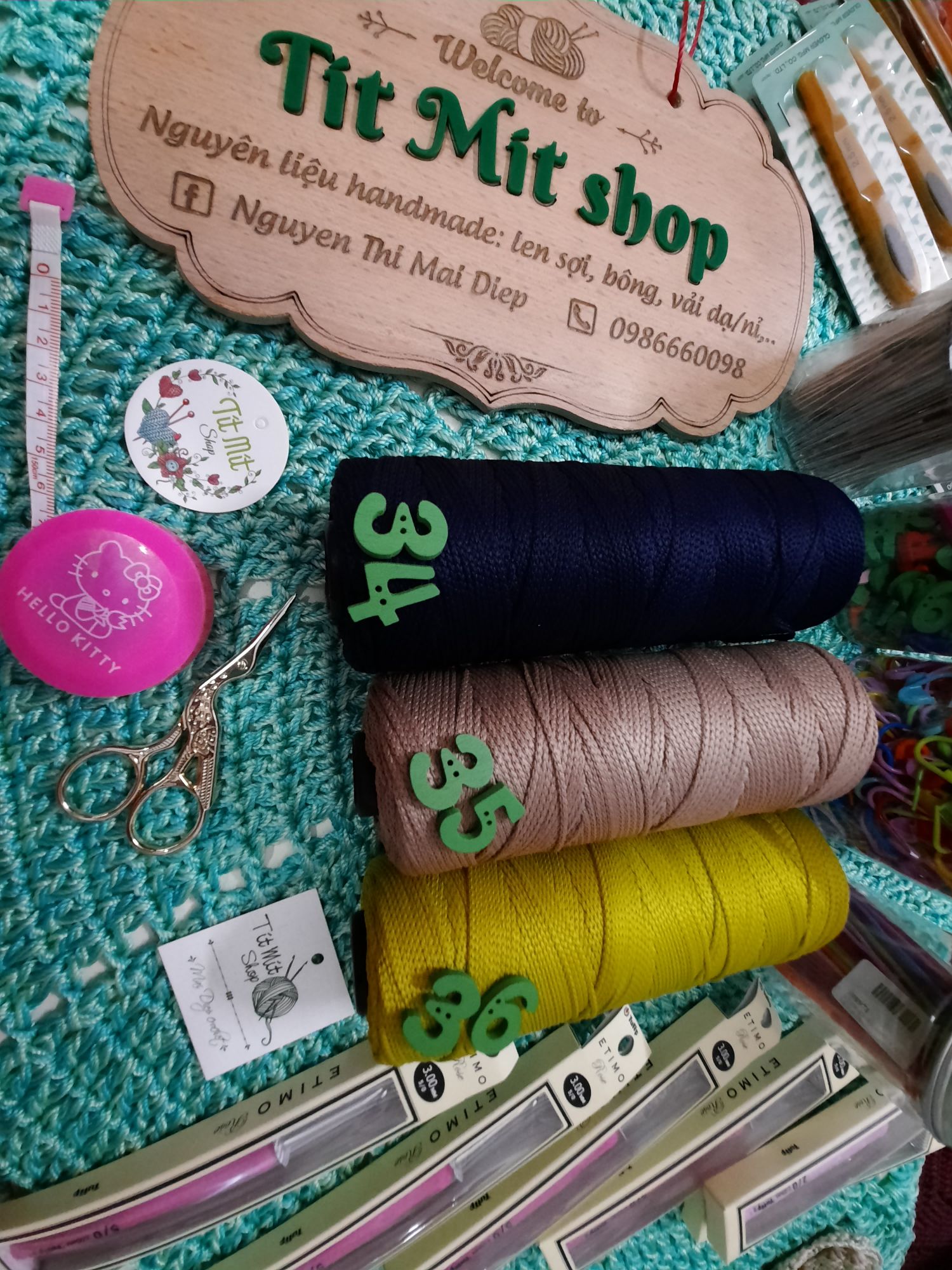 Sợi cotton dệt ( nhắn shop chọn màu)