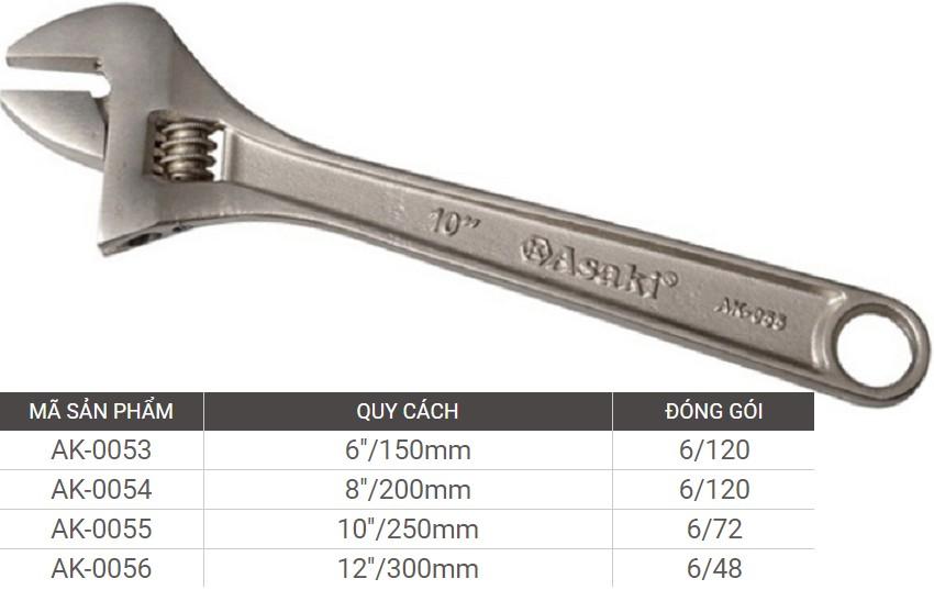 Mỏ lết Asaki AK-054 C2-8inch (Inox)