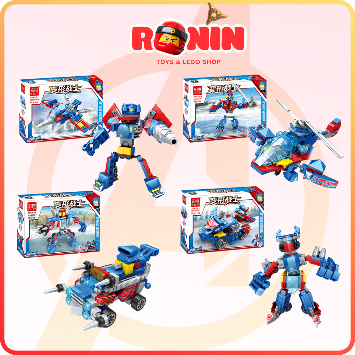 [🔥KM🔥] Bộ Đồ Chơi Lắp Ráp Lego Robot Transformers Optimus Prime 4in1