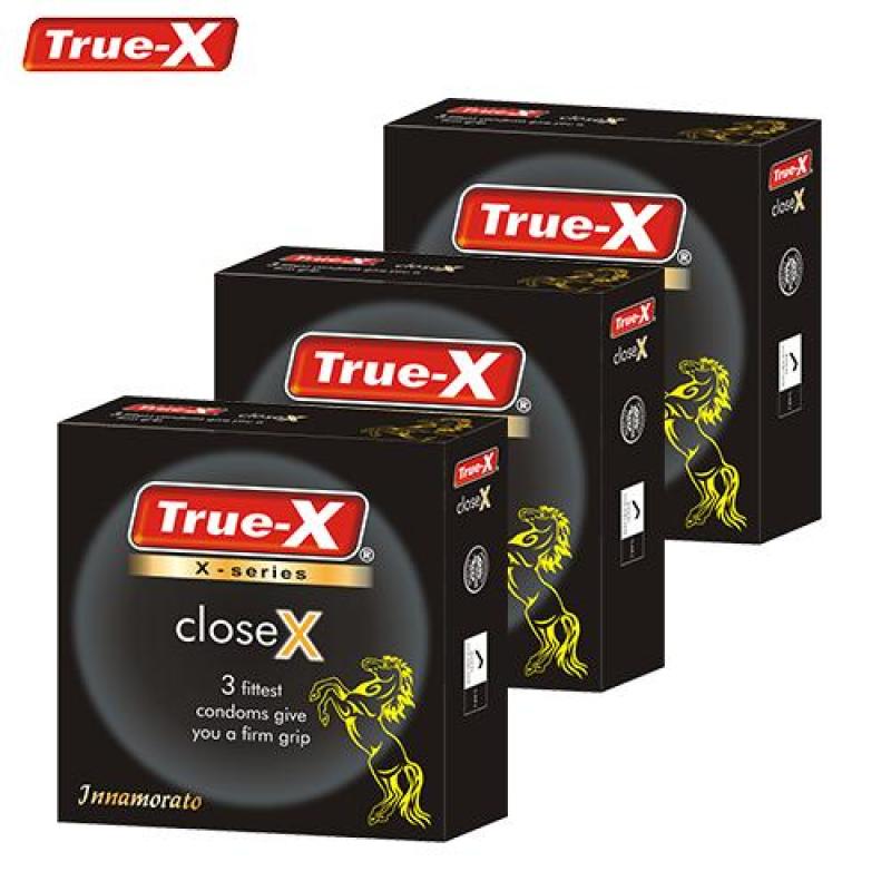 Bộ 3 hộp bao cao su size nhỏ 49mm True-X CloseX - Ôm khít không lo tuột bao ( 9 chiếc) cao cấp