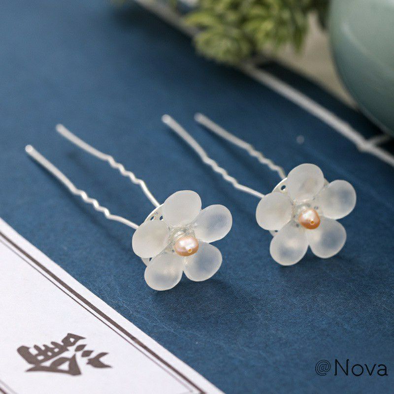 [HCM]Trâm cài tóc hoa trắng nhụy vàng