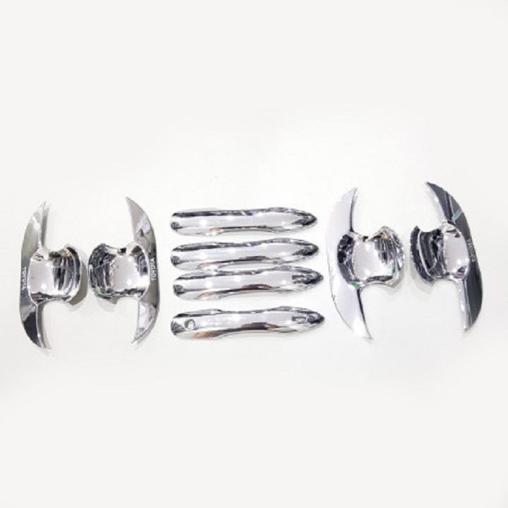 Bộ 4 Ốp tay cửa + 4 ốp hõm cửa mạ CROM xe Toyota Corolla Cross