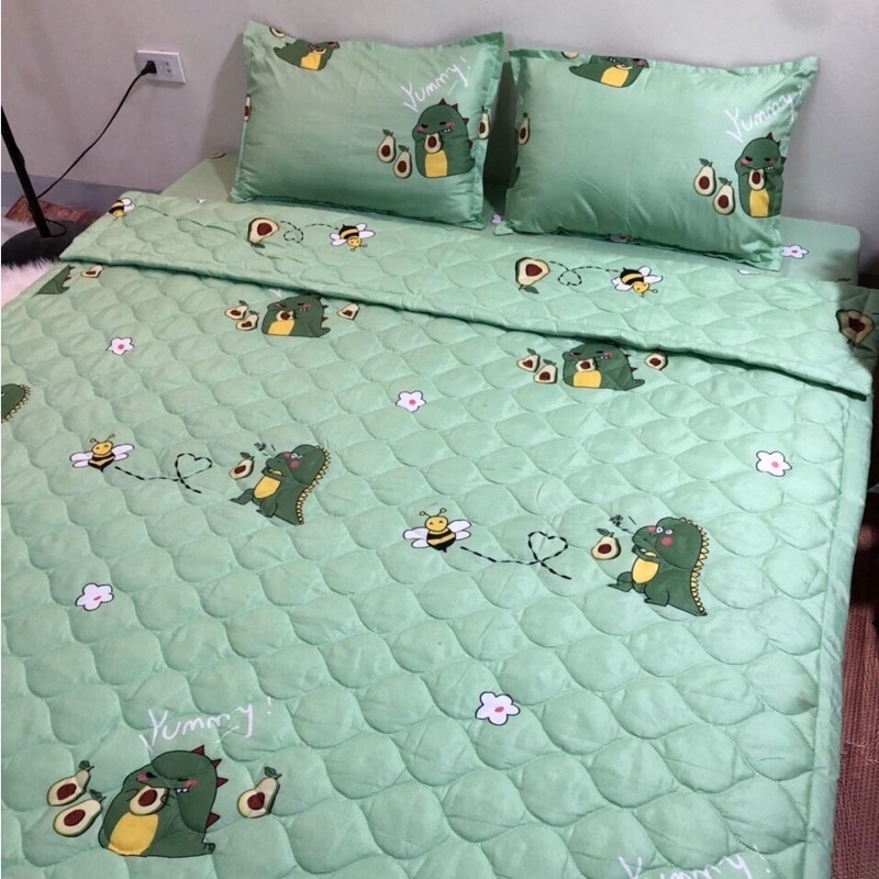 Bộ Chăn hè Ga Gối Cotton Poly Combo 5 Món - Nhiều Mẫu Lựa Chọn