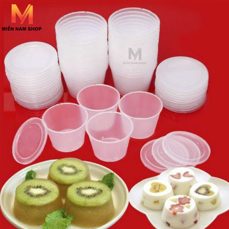 Bộ 50 khuôn nhựa làm bánh Flan (Caramen), Rau câu, Yaourt