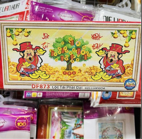Tranh đính đá cây tiền vàng