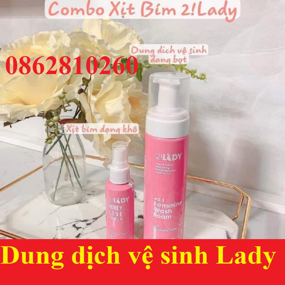 COMBO Phụ khoa 2LADY | Dung dịch vệ sinh tạo bọt + Xịt thơm [CHÍNH HÃNG MAGIC SKIN 2!LADY]