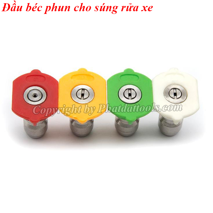 Đầu béc xịt rửa xe chỉnh tia 0-15-25-40 độ chất liệu thép không gỉ