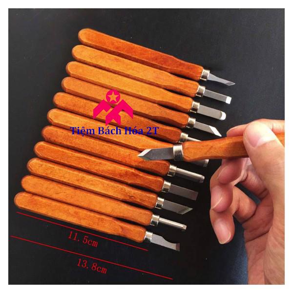 Bộ dụng cụ khắc đục tiện gỗ 10 món cao cấp V2