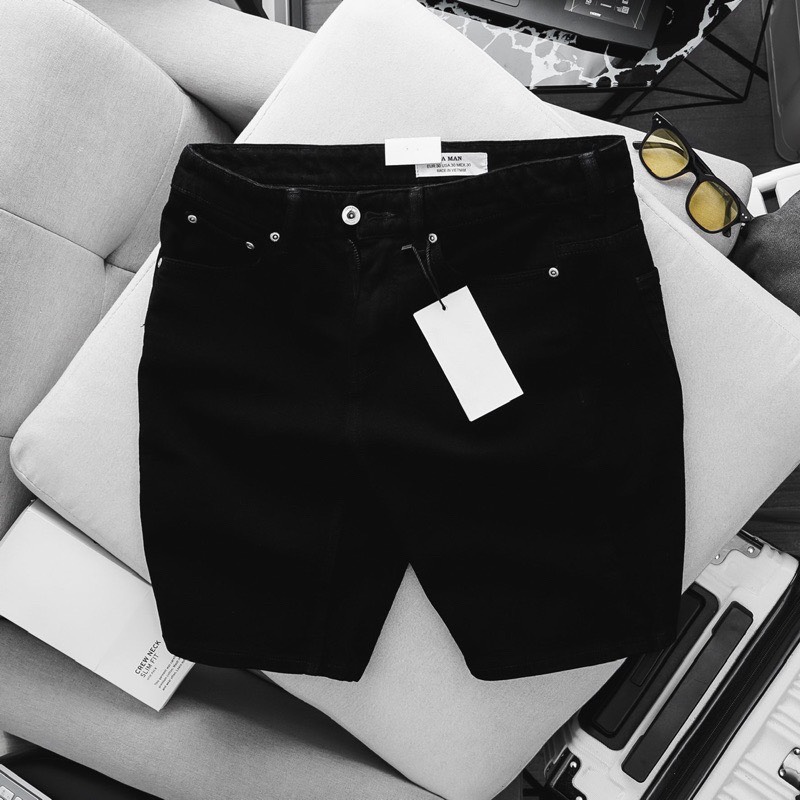 [HCM]Quần short nam cao cấp đen xám jeans co giản