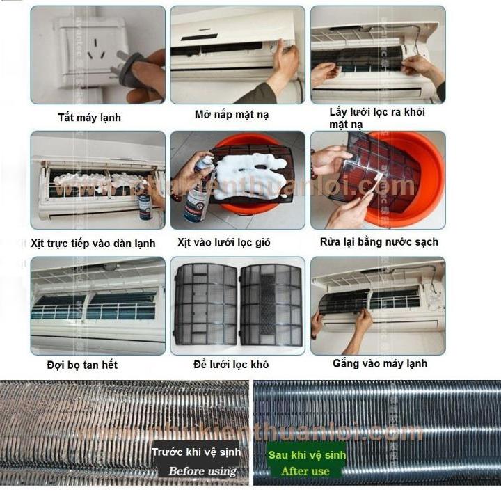 Chai Xịt Vệ Sinh Khử Mùi Máy Lạnh Avantec