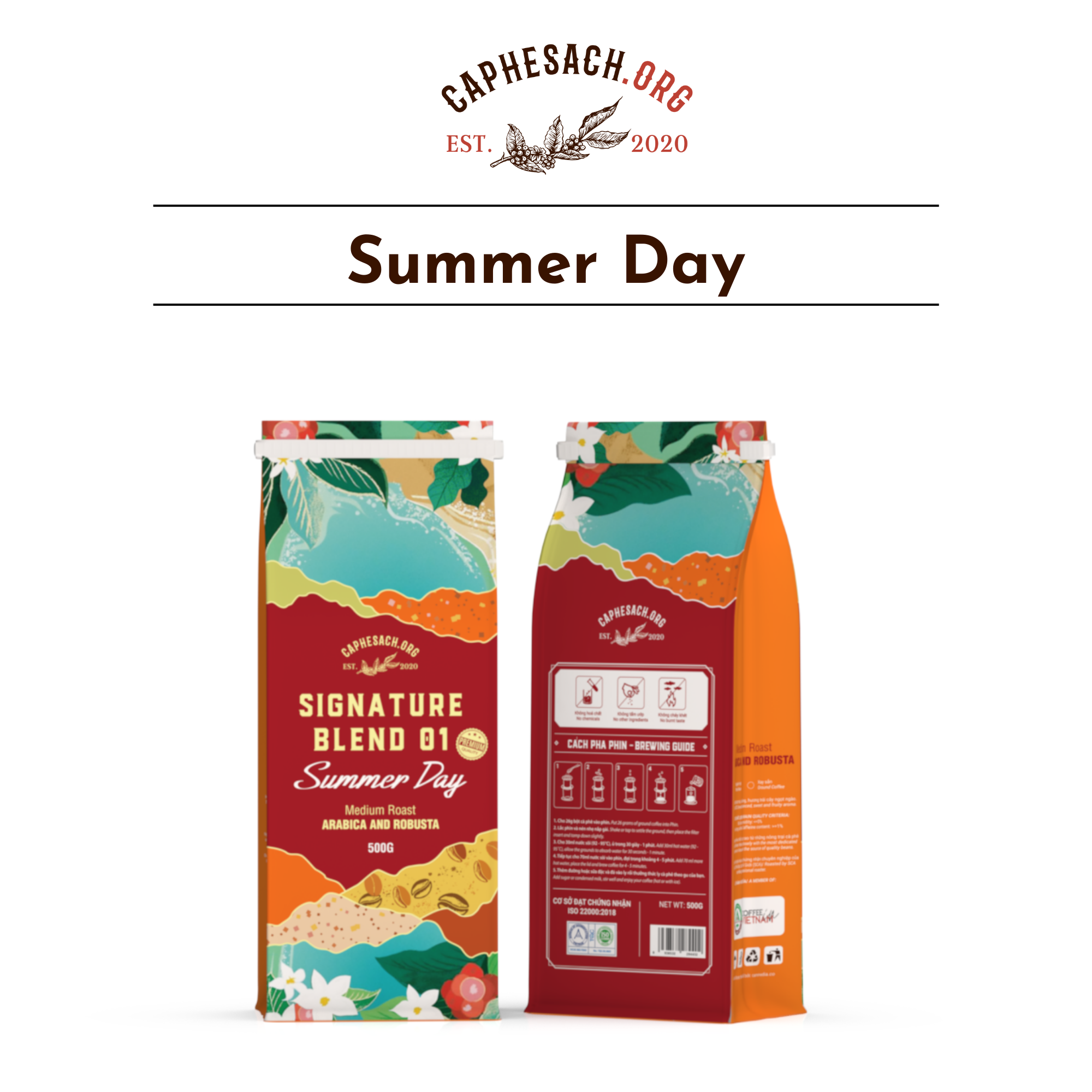 Cà Phê Blend 80 Arabica & 20 Robusta Premium - Summer Day | Mượt mà, hương trái cây | Pha Espresso