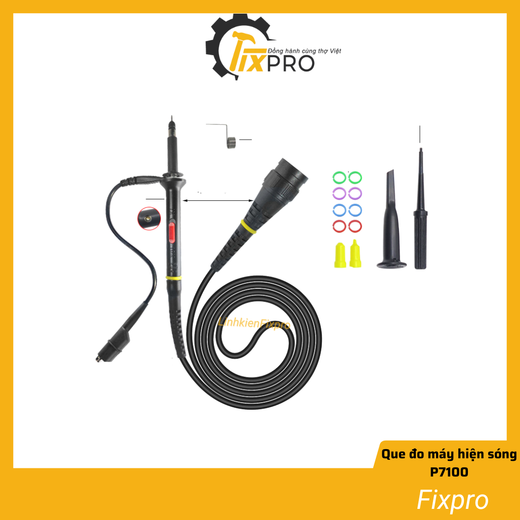 Que đo máy hiện sóng p7100 100mhz cao cấp - fixpro