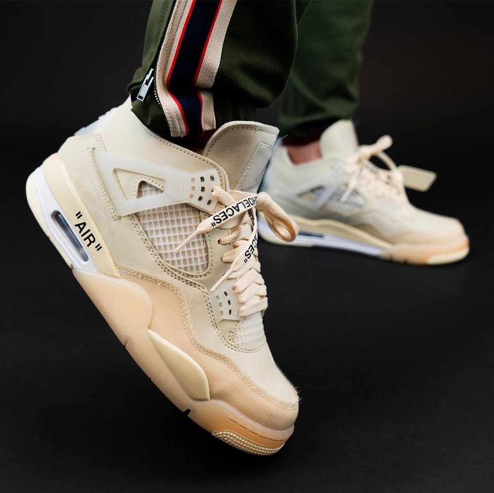 Giày Air J0rdan 4 Retro High Off White (Giay Sneaker JD4 màu ngà Trắng)